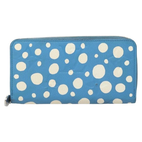 LOUIS VUITTON Empreinte Yayoi Kusama Zippy Wallet Blue M81954 LV Auth 126653 - Picture 1 of 16